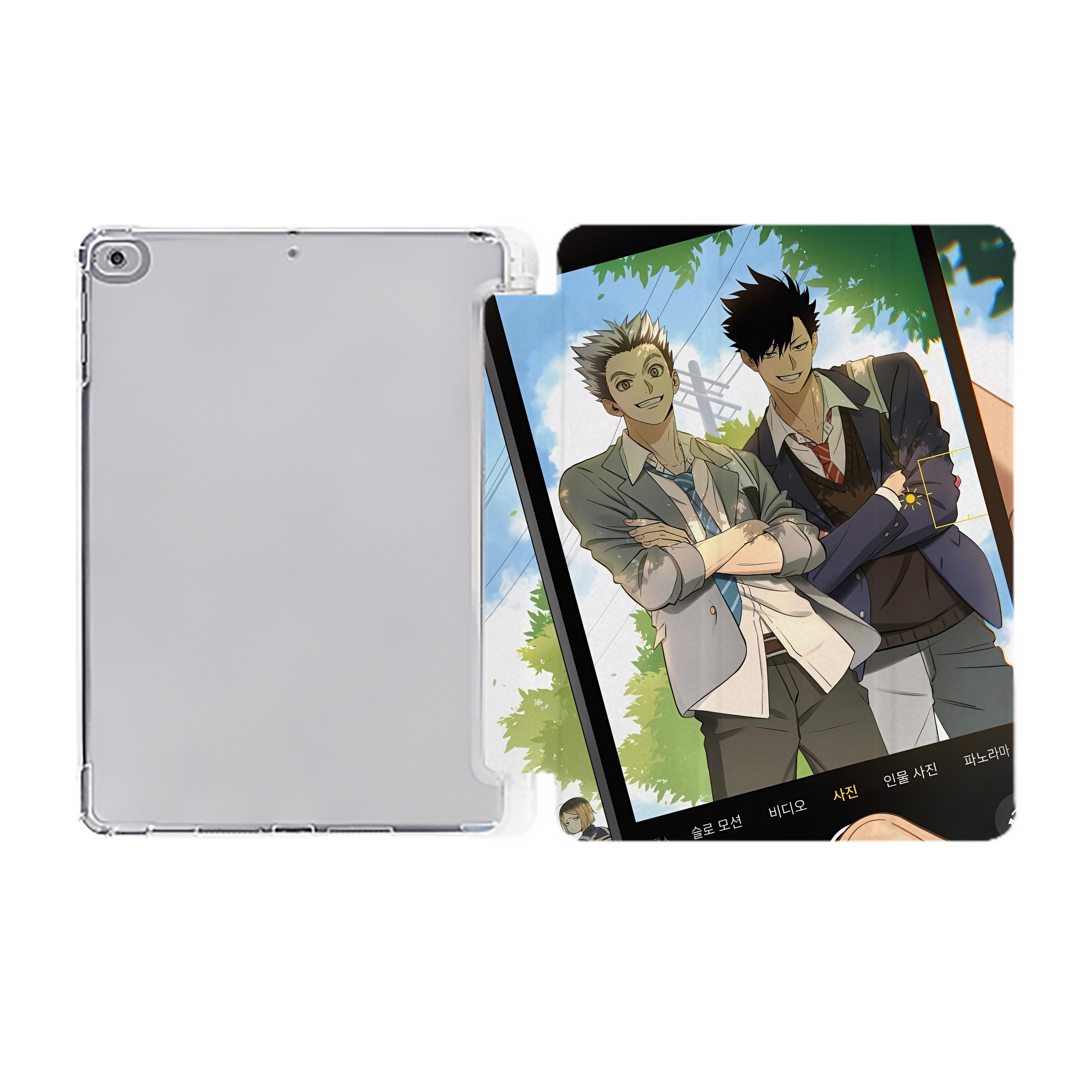 （画像用） ハイキュー!! Haikyu!! IPad ケース ペン収納付き 三つ折りスタンド PUレザー×シリコン 対応機種9.5/10.5/10.9インチ